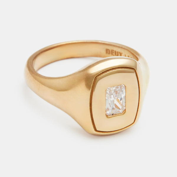 Alexandre Birthstone Signet Ring in Gold
