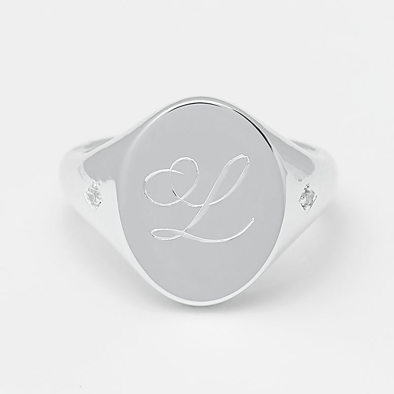 Kazra Signet Ring in Silver