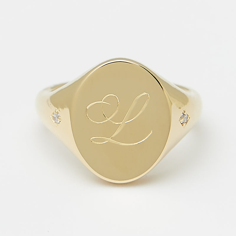 Kazra Signet Ring in Gold