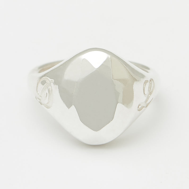 Diamond Signet Ring in Silver