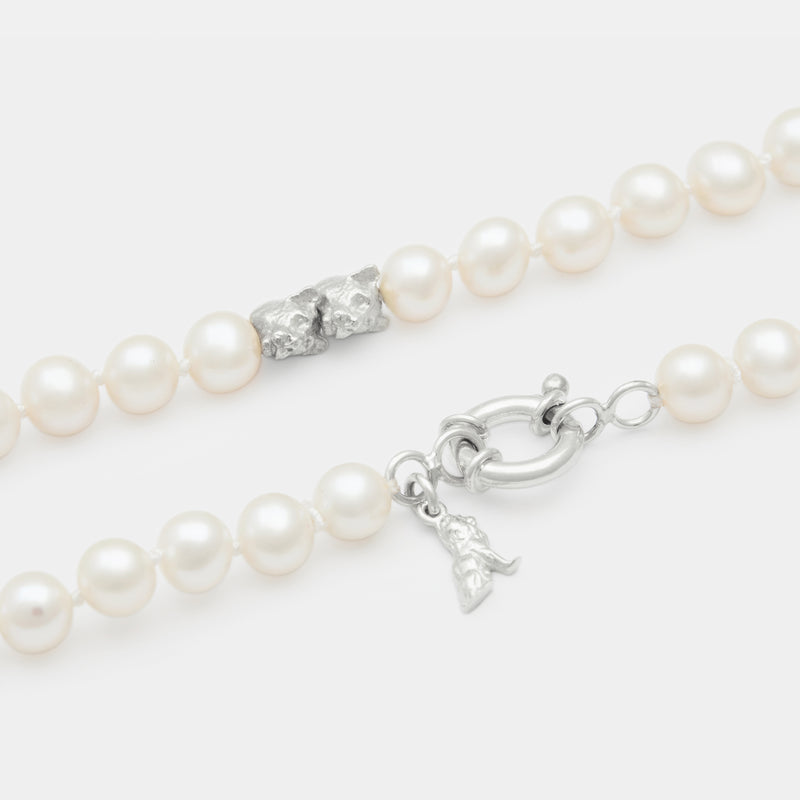 Petit Louis II Pearl Necklace in Silver