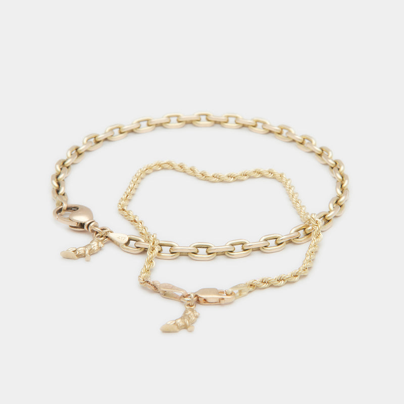 Diamond Cut Bracelet Stack in Gold for Him