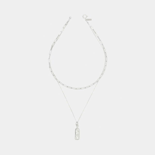 Golden Coulée Necklace Combo in Silver