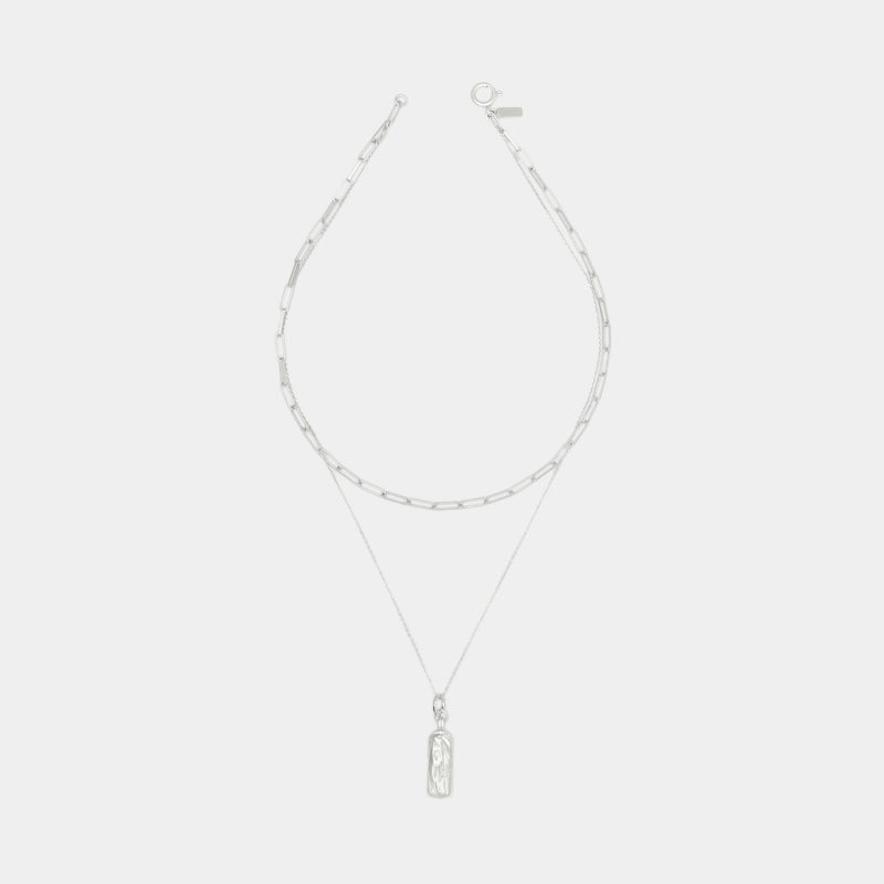 Golden Coulée Necklace Combo in Silver