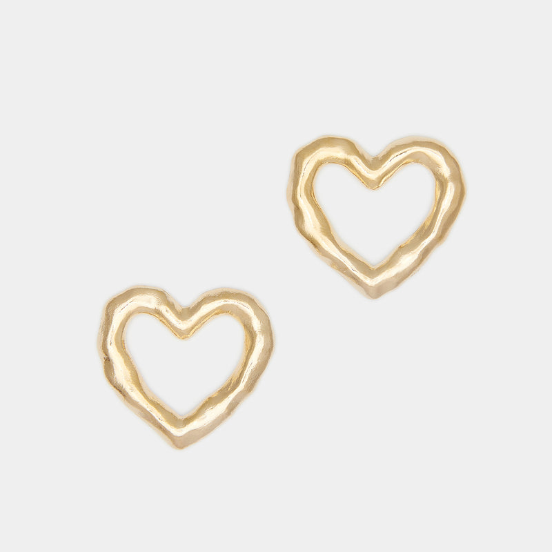Lulu Heart Earrings in Gold