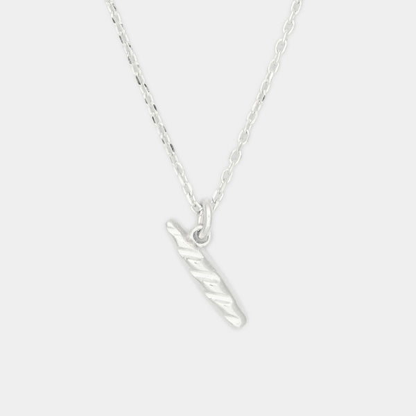 La Baguette Necklace in Silver