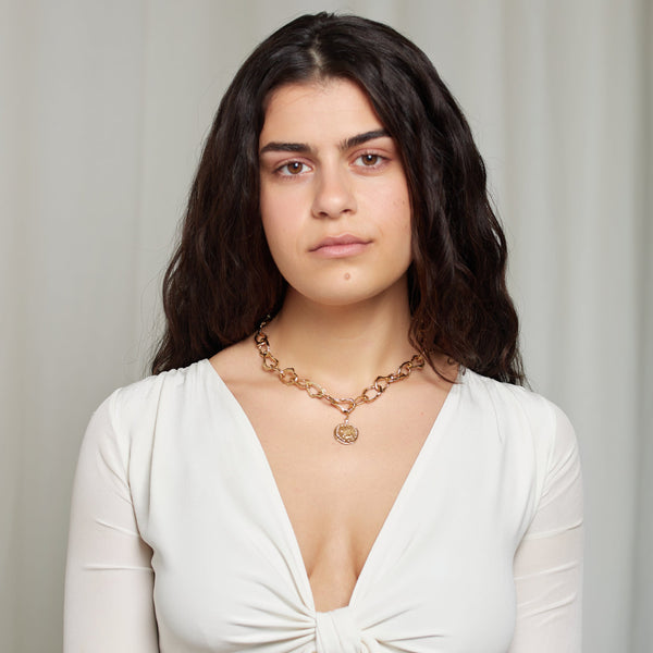 Terra Crafted Choker with Sophia Charm in Solid Gold