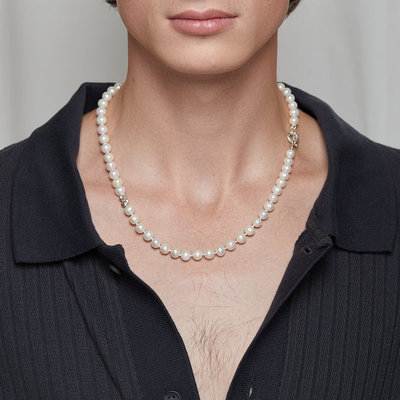 Louis II Pearl Necklace in Silver