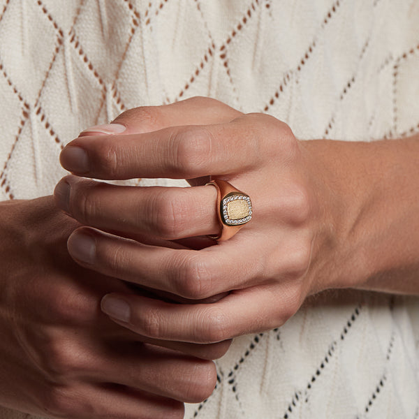 Alexandre Pavé Signet Ring in Gold