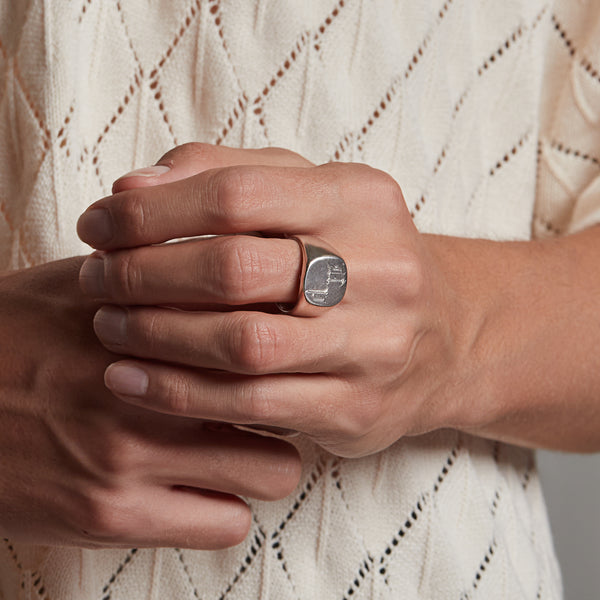 Bold Signet Ring in Sterling Silver