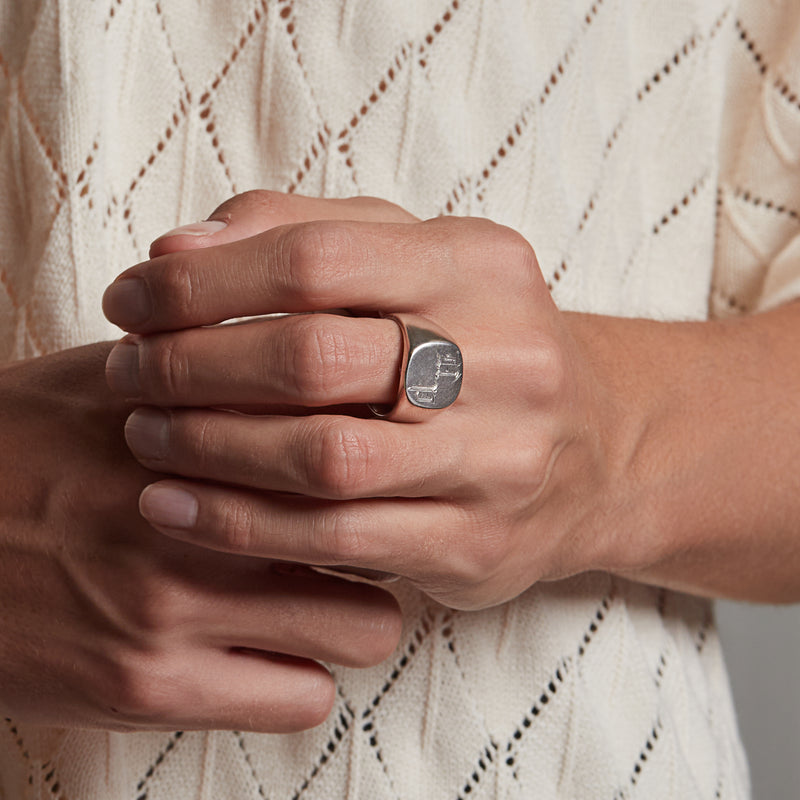 Bold Signet Ring in Sterling Silver