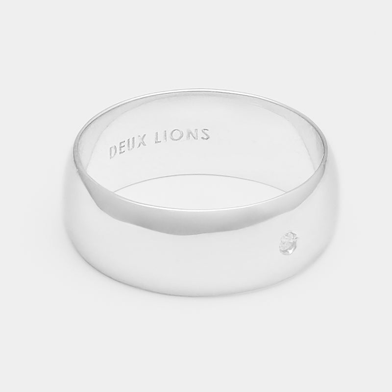 8mm Vintage Bombé Henchey Band in Silver