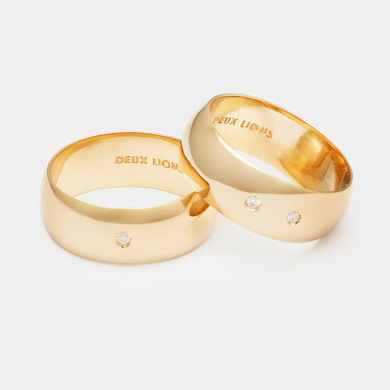 8mm Vintage Bombé Henchey Band in Gold