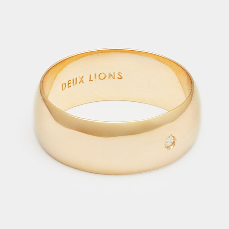 8mm Vintage Bombé Henchey Band in Gold