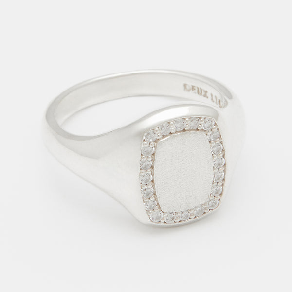 Alexandre Pavé Signet Ring in Silver