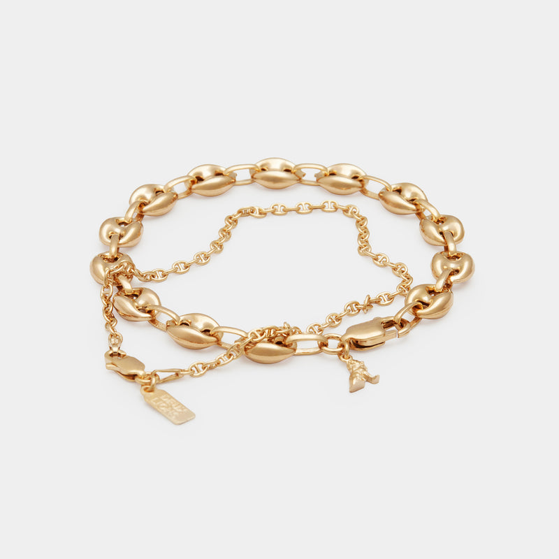 Port Link Bracelet Stack in Gold