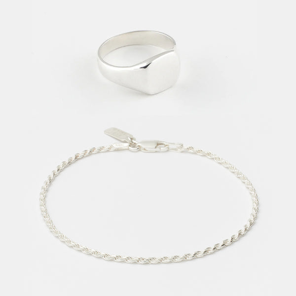 Luis Ring and Baby Eternal Bracelet Duo in Sterling Silver
