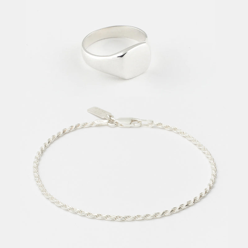 Luis Ring and Baby Eternal Bracelet Duo in Sterling Silver