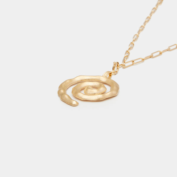 Sacred Spiral On Cairo Chain in Gold