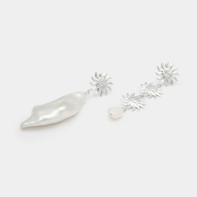 Solana Baroque Pearl Earrings in Silver
