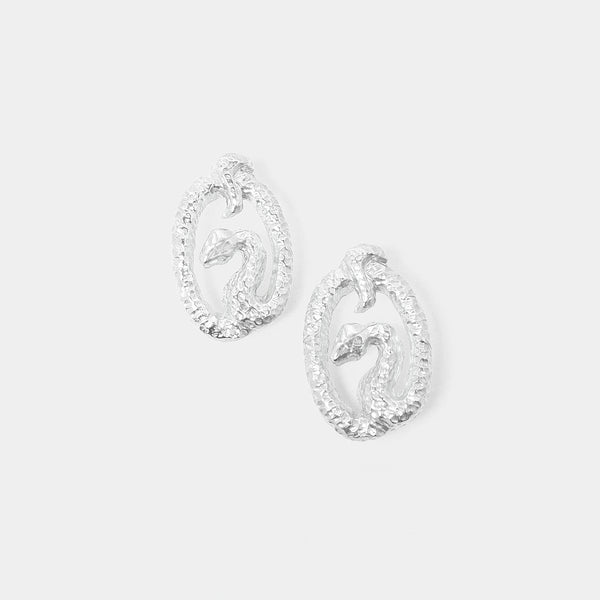 Medusa Earrings in Silver