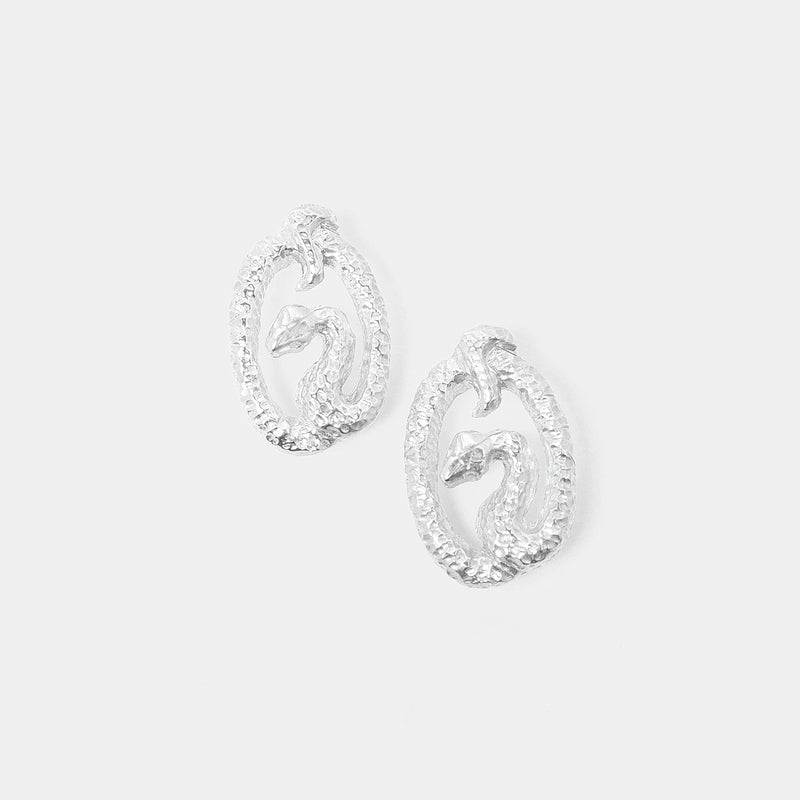 Medusa Earrings in Silver