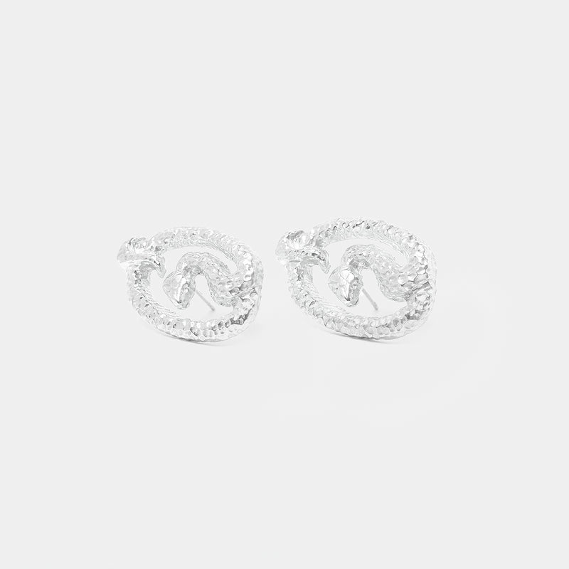 Medusa Earrings in Silver