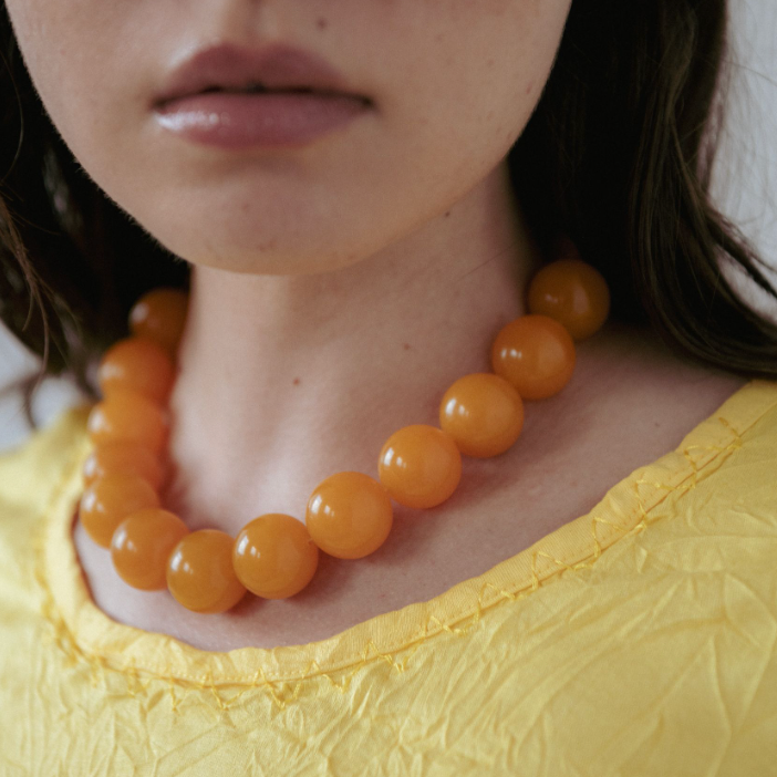 Lemon Drop Necklace & Silver Swan Clasp