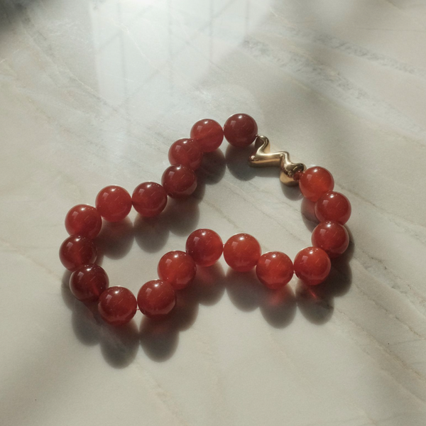 Cherry Stone Necklace & Golden Dance Clasp