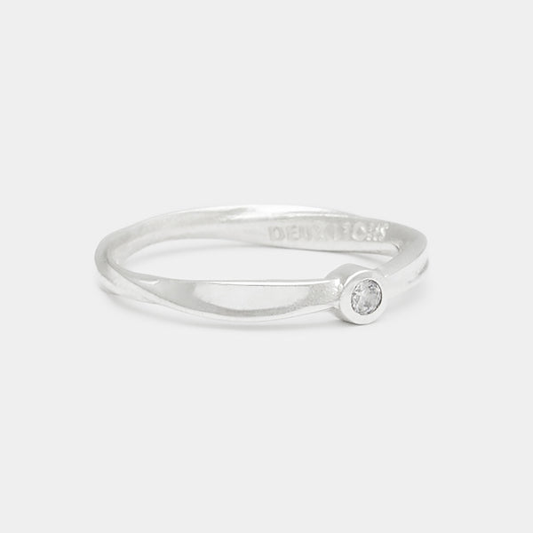 Chunky Cléo Coulée Diamond Ring in Silver