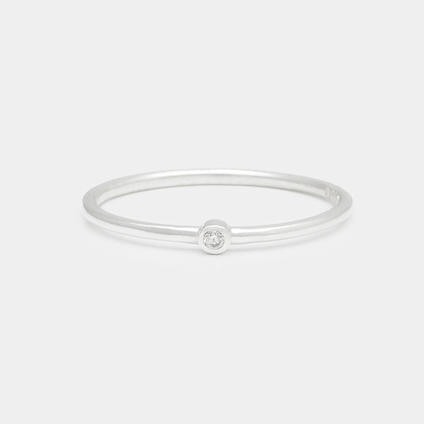 Simple Cléo Diamond Ring in Silver