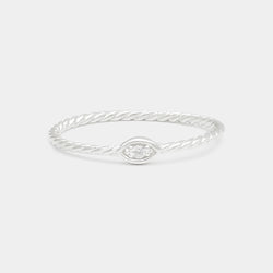 Eye of Horus Braided Ring in Silver