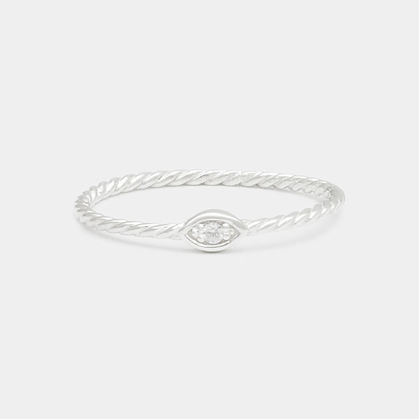 Eye of Horus Braided Ring in Silver