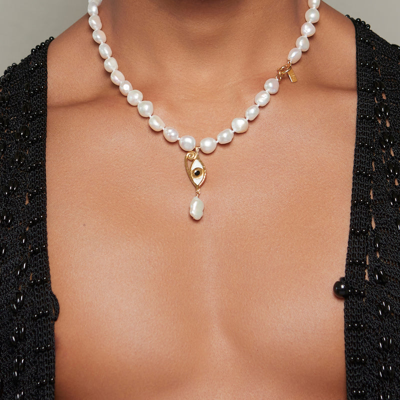 Resin Ines Baroque Pearl Necklace for Him