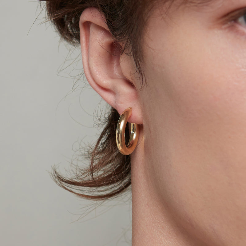 Small Joan Hoops in 10k Solid Gold for Him