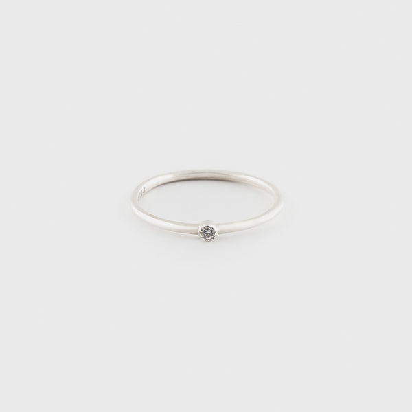 Simple Cléo Diamond Ring in Silver