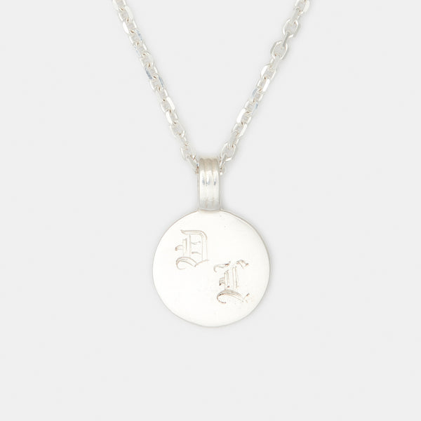 Joan Initial Medallion in Sterling Silver For Him