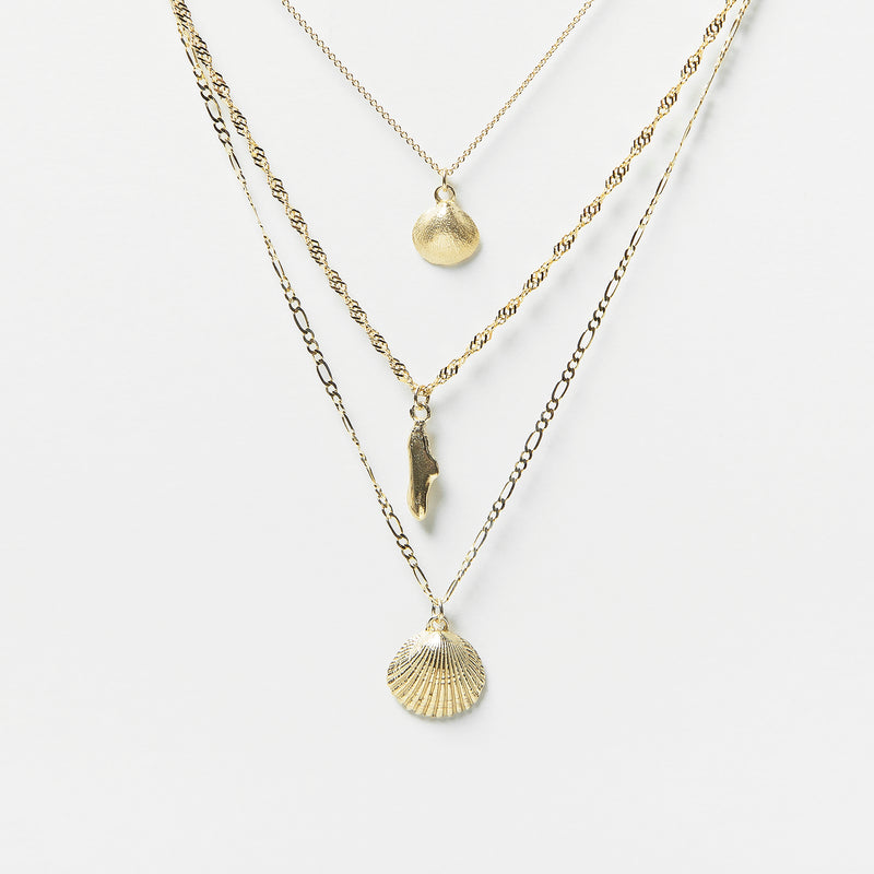 Shell Necklace Combo in Gold