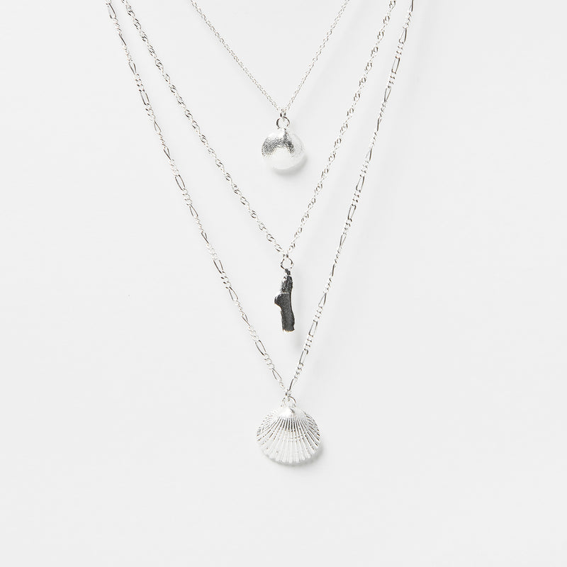 Shell Necklace Combo in Sterling Silver