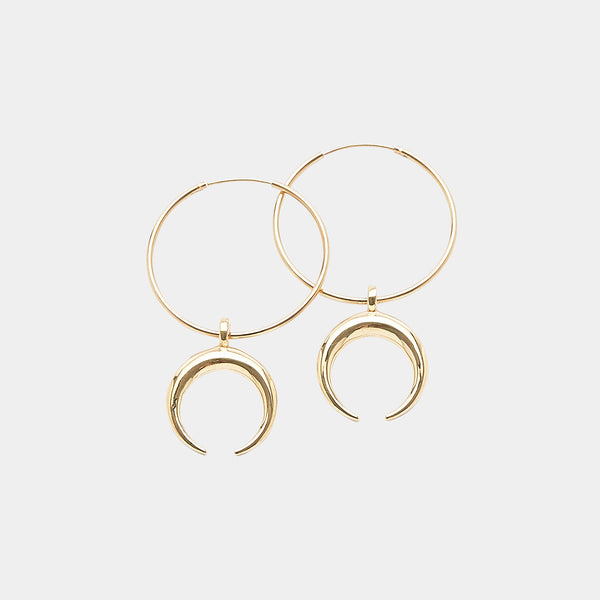 Moon Child Hoops in 14k Gold Vermeil