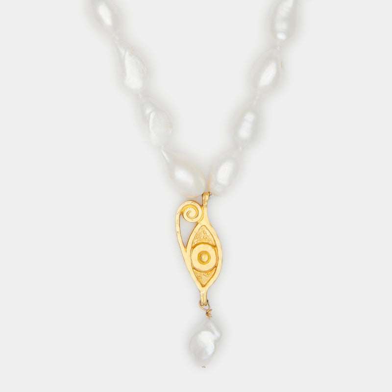 Golden Ines Baroque Pearl Necklace